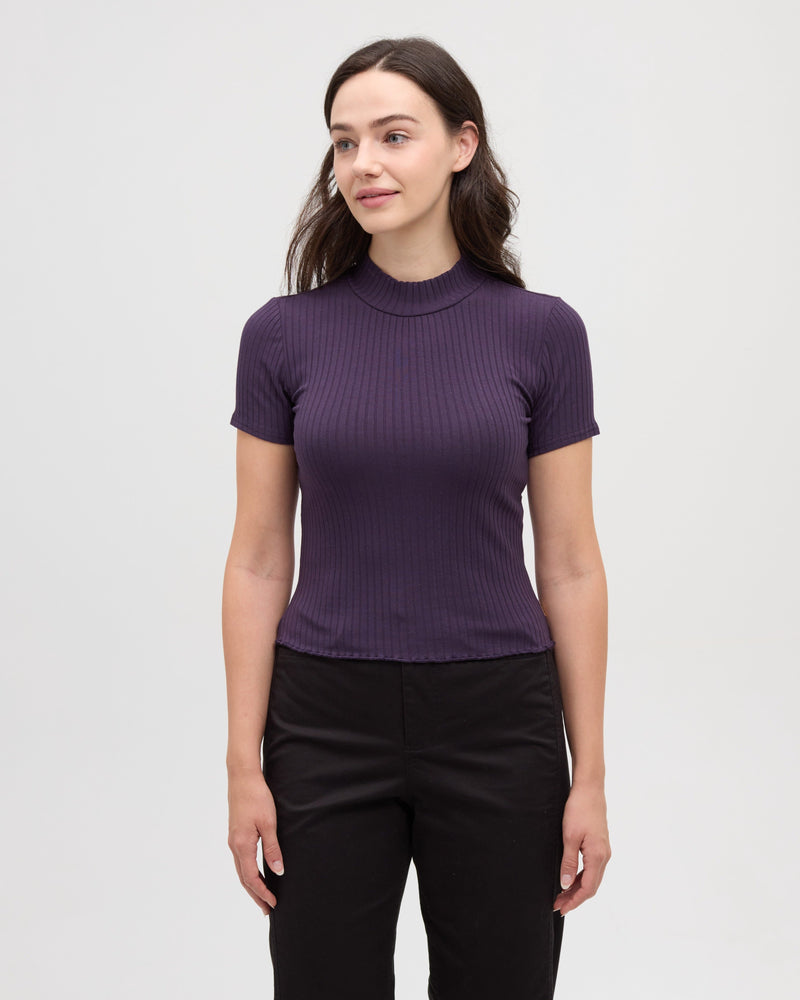 Purple-Women_s-Short-sleeve-Mockneck