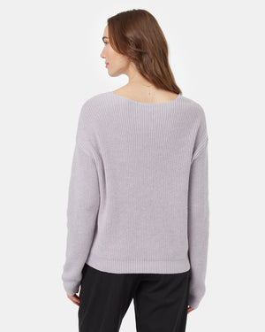 Purple-Womens-Organic-Cotton-V-Neck-Jumper