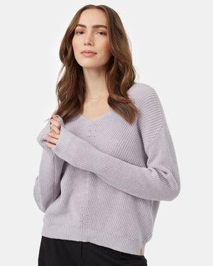 Purple-Womens-Organic-Cotton-V-Neck-Jumper