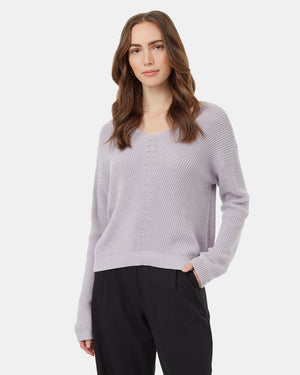 Purple-Womens-Organic-Cotton-V-Neck-Jumper