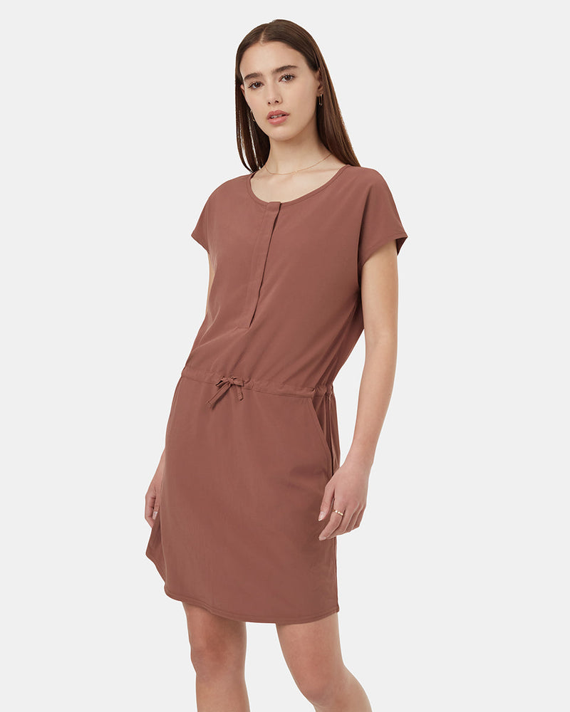 Red-Cap-Sleeve-Drawstring-Waist-Mini-Dress