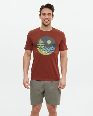Red-Crew-Neck-Graphic-Shortsleeve-T-Shirt
