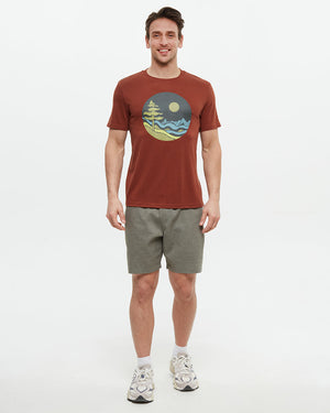 Red-Crew-Neck-Graphic-Shortsleeve-T-Shirt