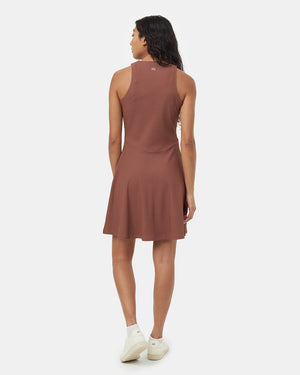 Red-Knee-Length-Slim-Fit-Quick-dry-Tank-Dress