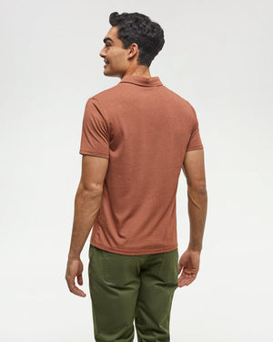 Red-Mens-Short-Sleeve-Polo-Neck-T-Shirt