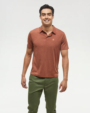 Red-Mens-Short-Sleeve-Polo-Neck-T-Shirt