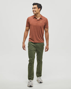 Red-Mens-Short-Sleeve-Polo-Neck-T-Shirt
