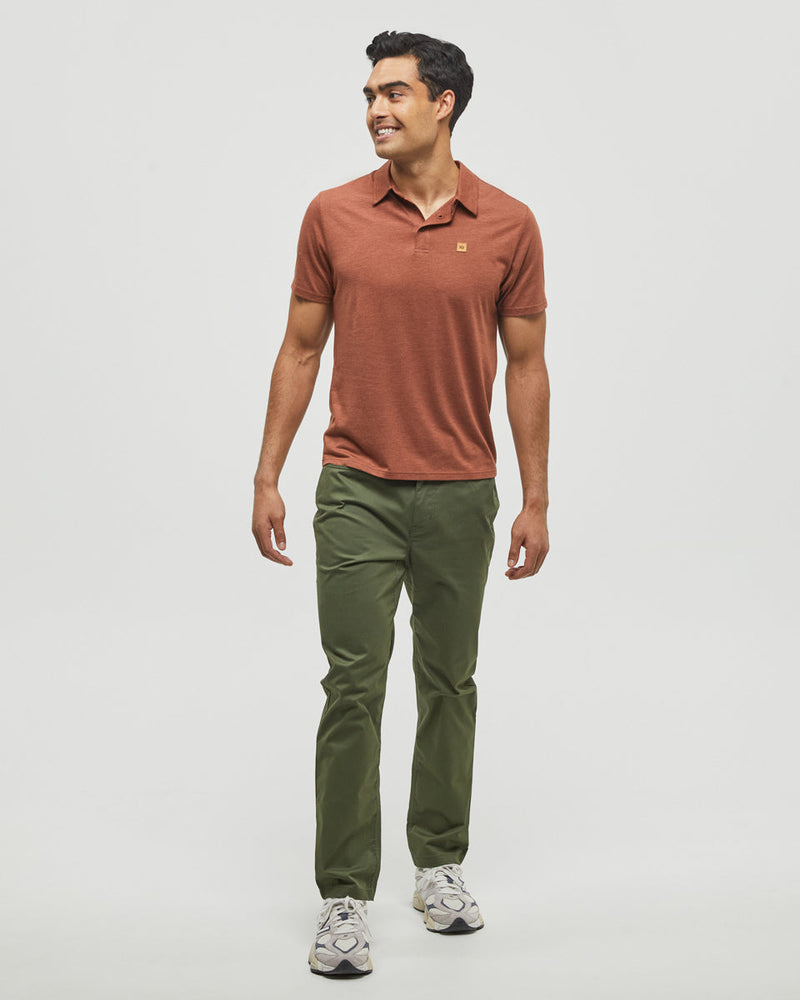 Red-Mens-Short-Sleeve-Polo-Neck-T-Shirt