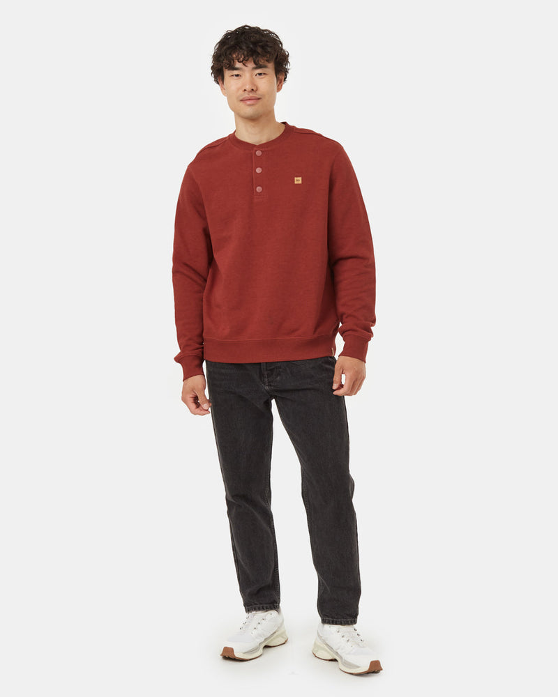 Red-Organic-Cotton-Crew-Neck-Button-Shirt
