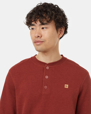 Red-Organic-Cotton-Crew-Neck-Button-Shirt