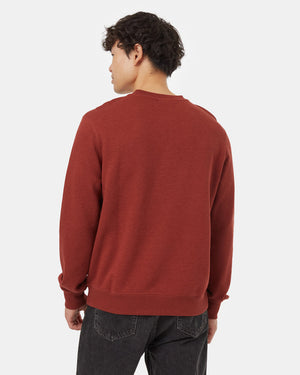 Red-Organic-Cotton-Crew-Neck-Button-Shirt