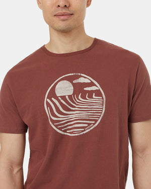 Red-Organic-Cotton-Crew-Neck-Graphic-Shortsleeve-T-Shirt