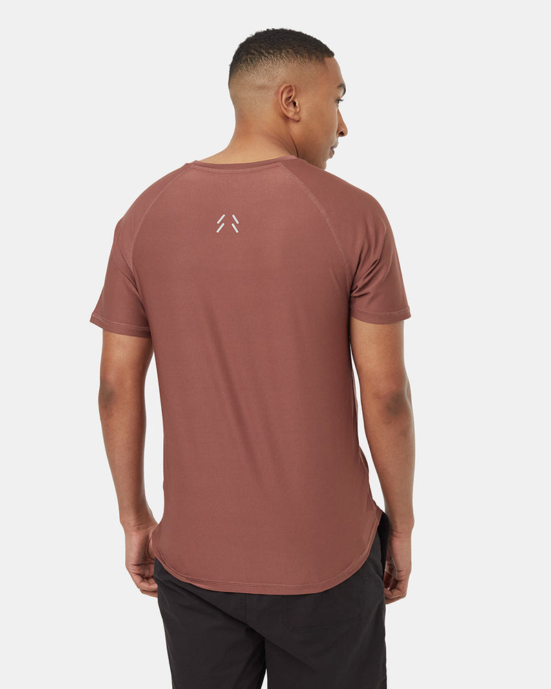 Red-Quick-dry-Crew-Neck-Shortsleeve-T-Shirt