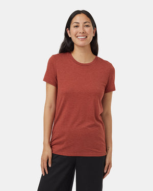 Red-Recycled-Polyester-Crew-Neck-T-Shirt