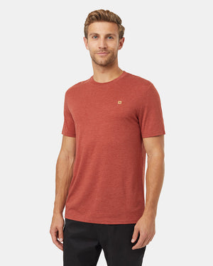 Red-Recycled-Polyester-Crew-Neck-Tee