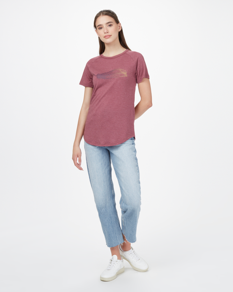 Red-Recycled-Polyester-Graphic-T-Shirt