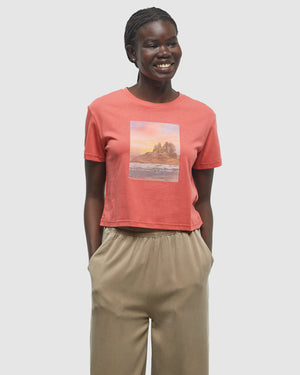 Red-Relax-Fit-Printed-Graphic-Cropped-T-shirt