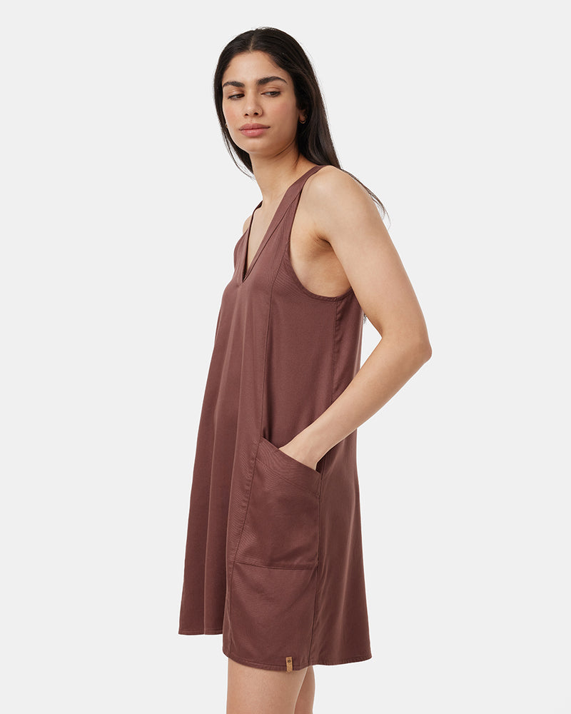 Red-V-Neck-Racer-Back-Knee-Length-Dress