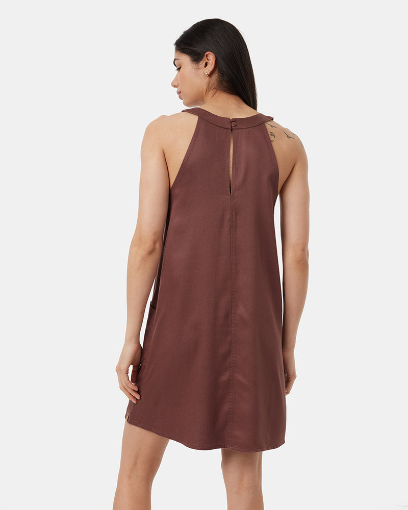 Red-V-Neck-Racer-Back-Knee-Length-Dress