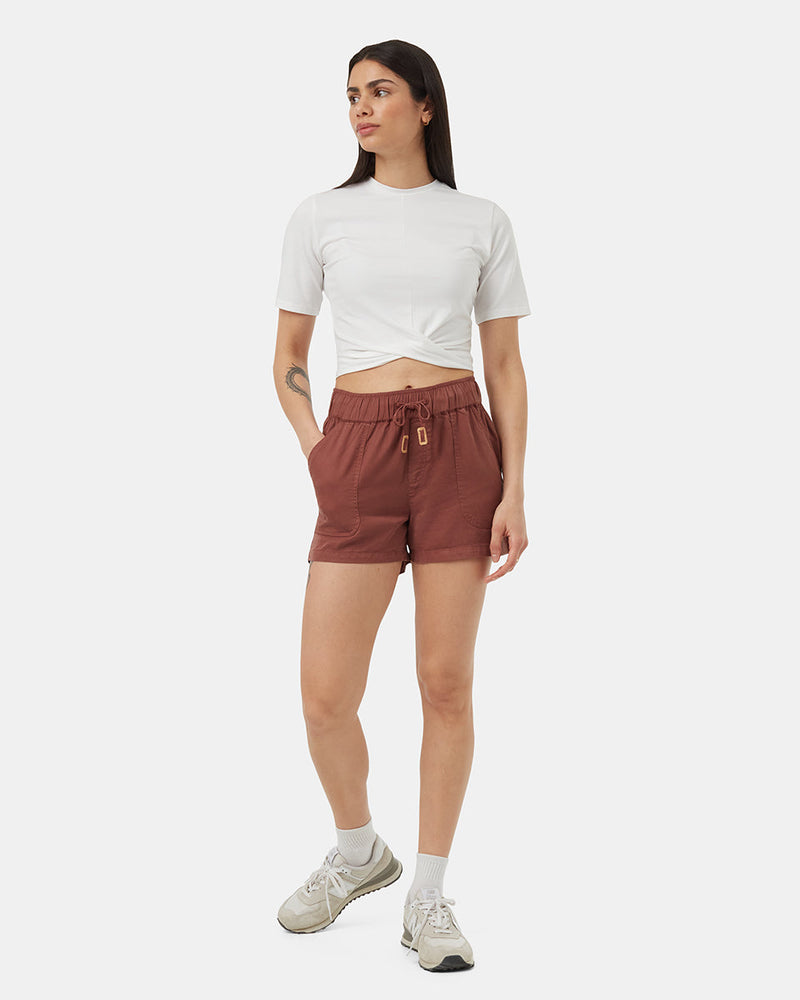 Red-Womens-Casual-Summer-Shorts