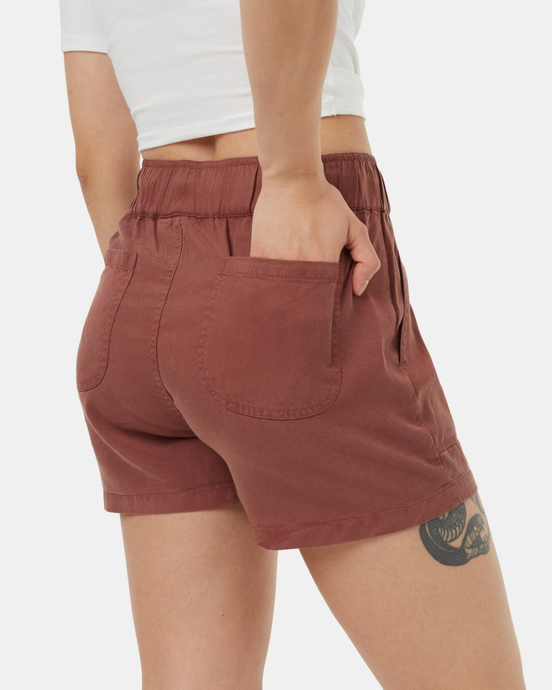 Red-Womens-Casual-Summer-Shorts
