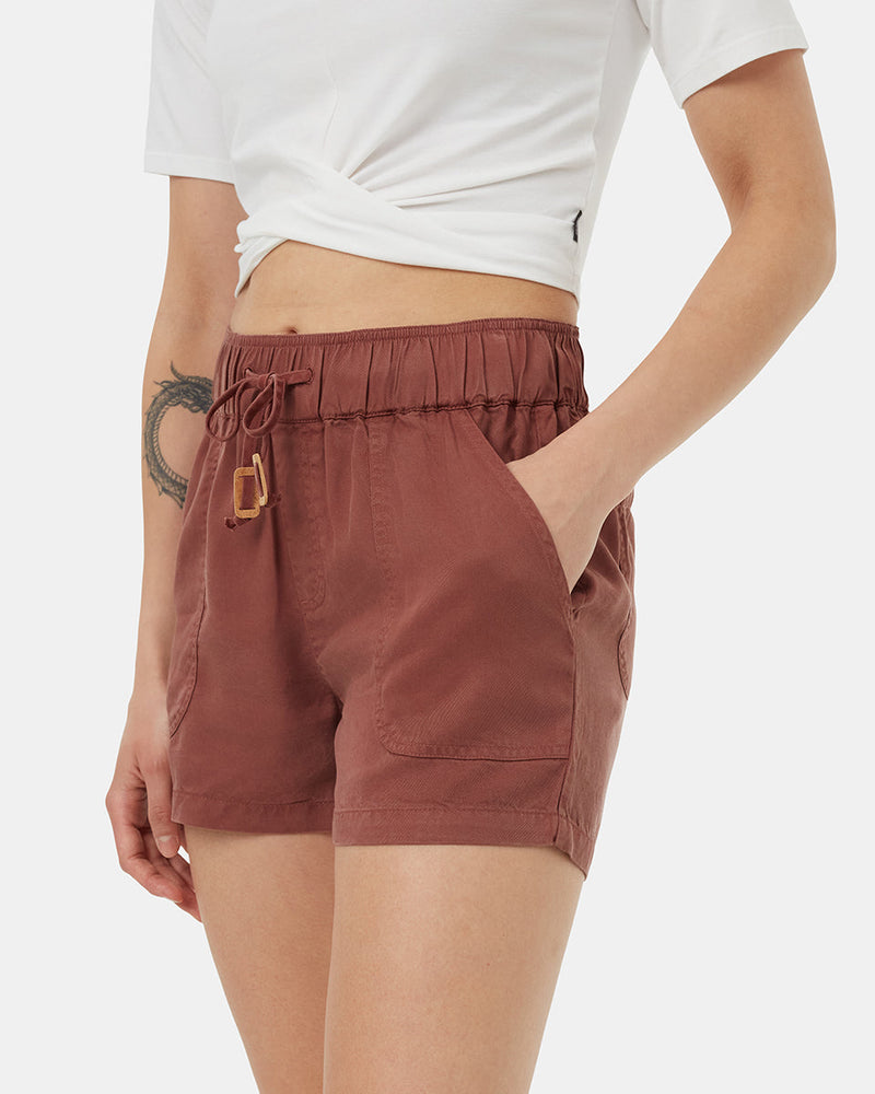 Red-Womens-Casual-Summer-Shorts