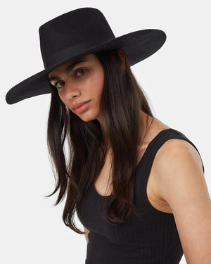 Black-Recycled-Wool-Fedora-Hat