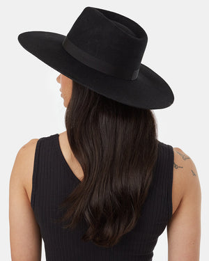 Black-Recycled-Wool-Fedora-Hat