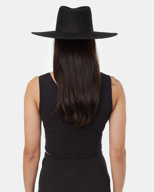 Black-Recycled-Wool-Fedora-Hat