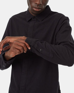 Black-Mens-Organic-Cotton-Longsleeve-Button-Down