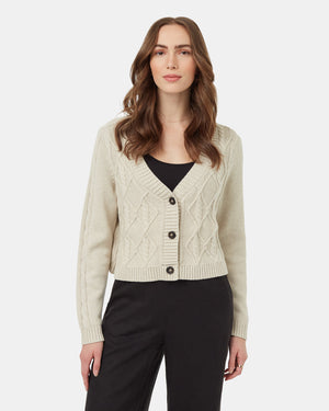 Oatmeal-Organic-Cotton-V-Neck-Cropped-Cardigan