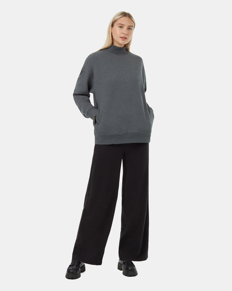 Green-Organic-Cotton-Mock-Neck-Oversized-Fit-Sweatshirt