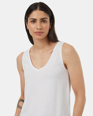 White-Double-V-Neck-Regular-Fit-Tank-Top