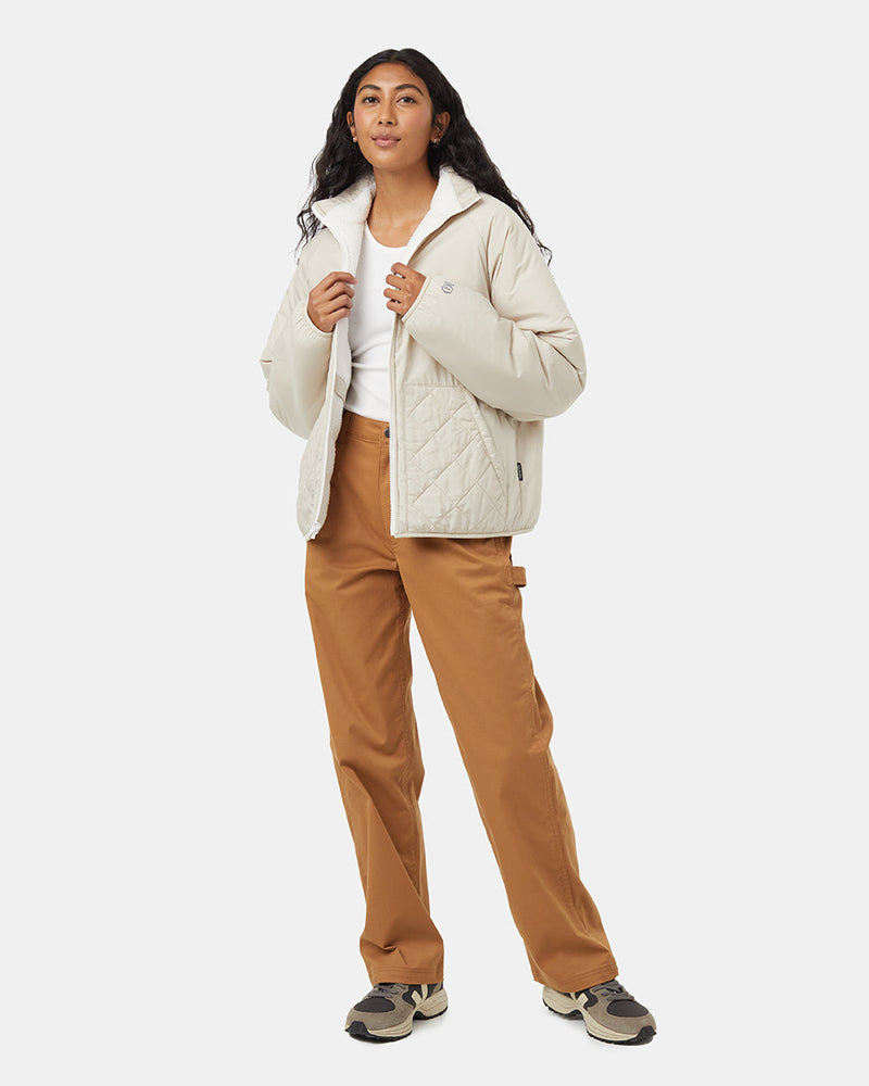 White-Mock-Neck-Oversized-Fit-Fleece-Zip-Up