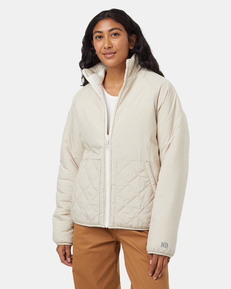 White-Mock-Neck-Oversized-Fit-Fleece-Zip-Up