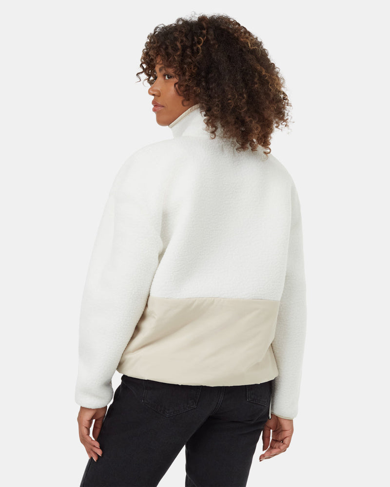 White-Recycled-Polyester-Mock-Neck-Half-Zip-Sweater
