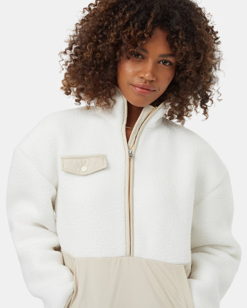 White-Recycled-Polyester-Mock-Neck-Half-Zip-Sweater