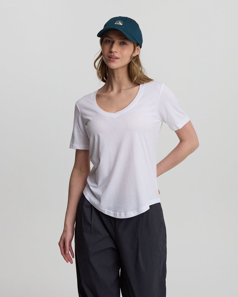 White-V-Neck-Short-Sleeve-T-Shirt