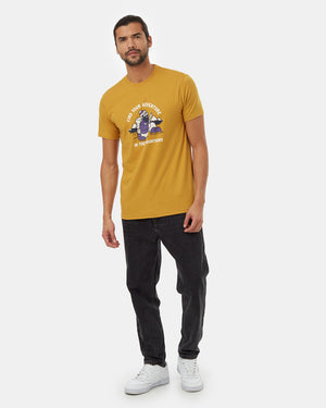 Yellow-Crew-Neck-Graphic-Shortsleeve-T-Shirt