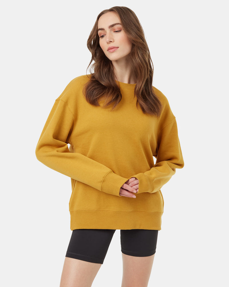 Yellow-Organic-Cotton-Crew-Neck-Sweatshirt