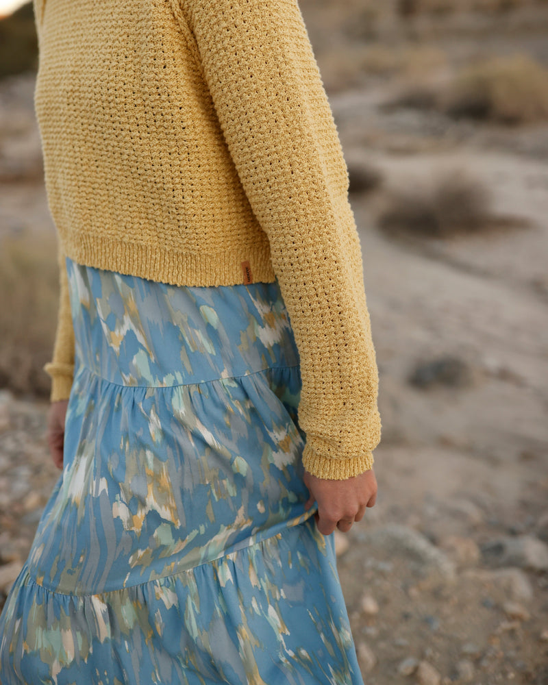 Yellow-Oversize-Cropped-Recycled-Cotton-Sweater