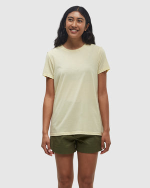 Yellow-Recycled-Polyester-Crew-Neck-T-Shirt