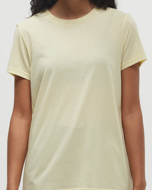 Yellow-Recycled-Polyester-Crew-Neck-T-Shirt