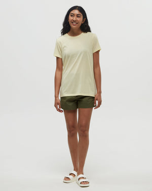 Yellow-Recycled-Polyester-Crew-Neck-T-Shirt
