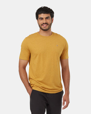 Yellow-Recycled-Polyester-Crew-Neck-Tee