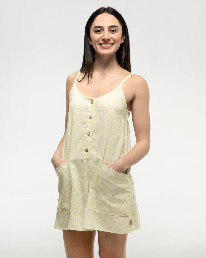 Yellow-Relaxed-Fit-Button-Front-A-Line-Romper