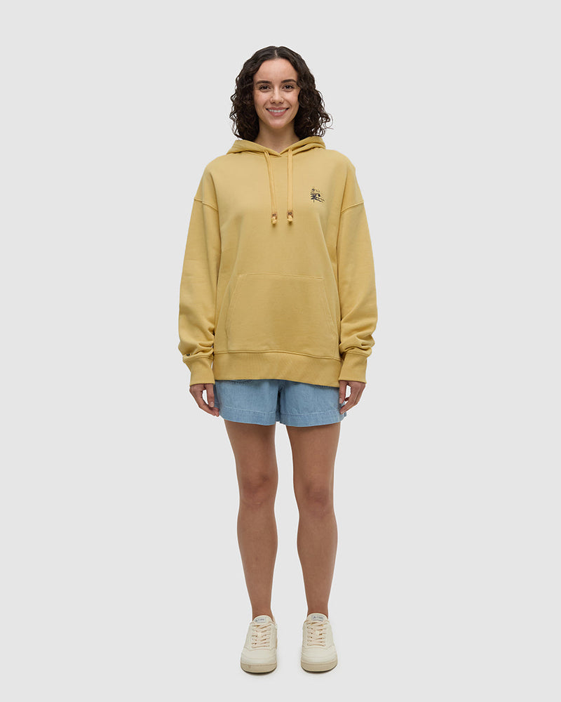 Yellow-Relaxed-Graphic-Hoodie