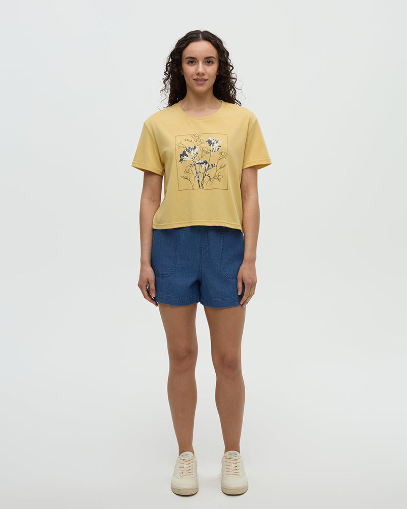 Yellow-Treeblend-Relaxed-Graphic-Crop-T-Shirt