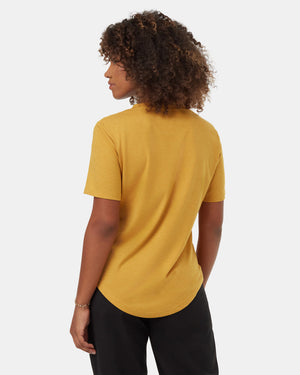 Yellow-V-Neck-Short-Sleeve-T-Shirt