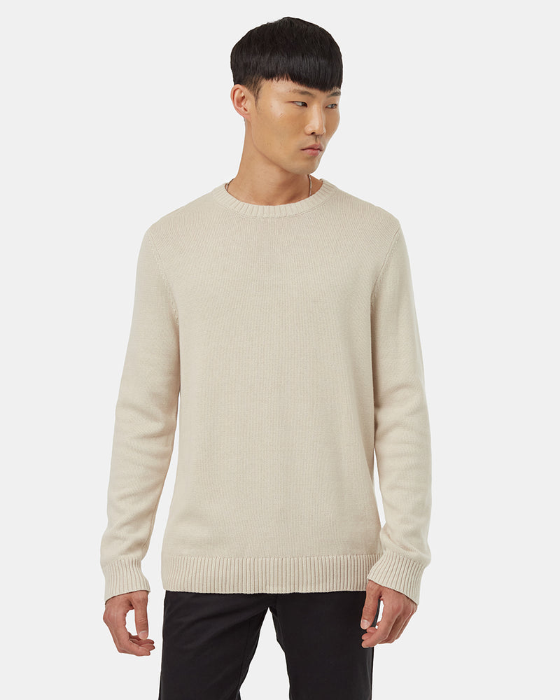 Beige Men's Organic Cotton Knit Jumper